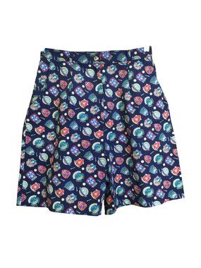 Vintage 90s Golf Theme Navy Pleated Shorts Made In USA Old Money Grandmillennial